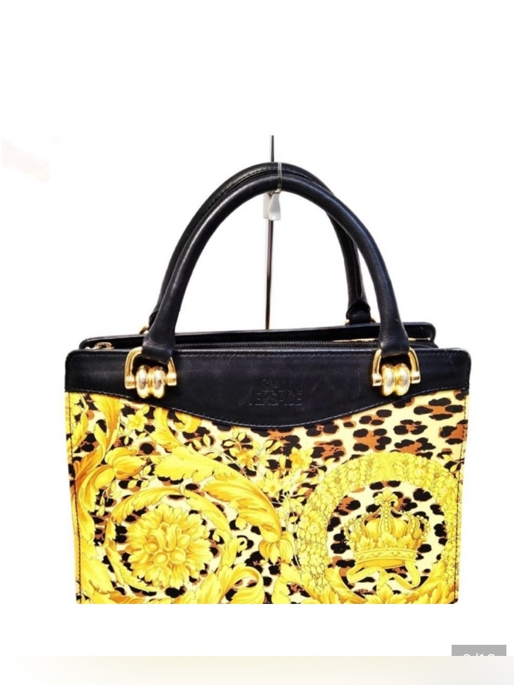 Gianni Versace Y2K Leopard & Baroque print “sunburst” satchel - collectors item - Picture 2 of 16